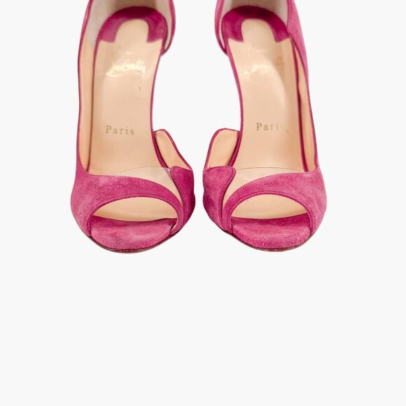 Christian Louboutin Deepik 120 Pumps EU 37.5 US 7.5 Pink Suede Wiggle Heel Shoe - Picture 5 of 11